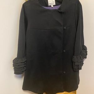 Anthropologie Ruffian cap coat (color: black)